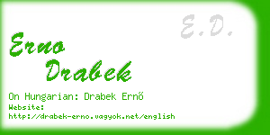 erno drabek business card